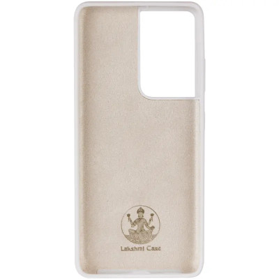 Накладка (з мікрофіброю) Silicone Cover Lakshmi для Samsung S21 Ultra- білий
