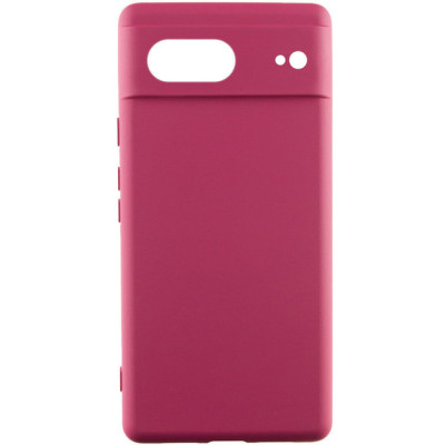 Накладка (з мікрофіброю) Silicone Cover Lakshmi Full Camera для Google Pixel 7- марсала