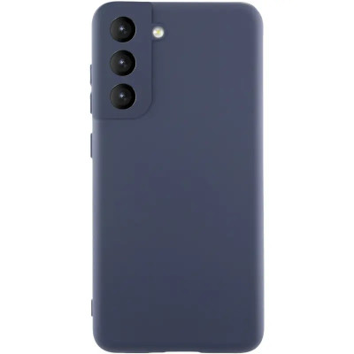 Накладка (з мікрофіброю) Silicone Cover Lakshmi Full Camera для Samsung S21 FE- темно-синій
