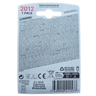 Батарейка CR2012 Energizer (ціна за 1шт)