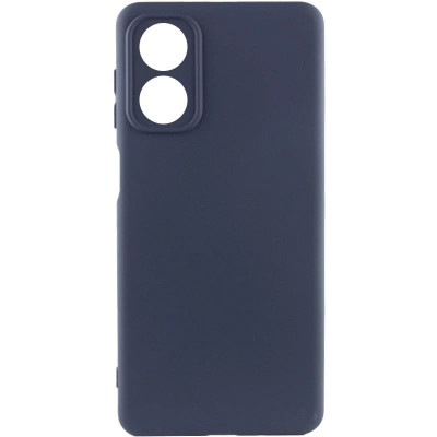 Накладка (з мікрофіброю) Silicone Cover Lakshmi Full Camera (A) для Oppo A17- темно-синій
