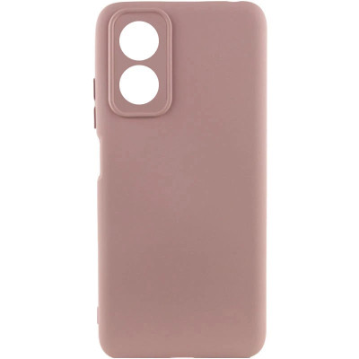 Накладка (з мікрофіброю) Silicone Cover Lakshmi Full Camera (A) для Oppo A17- рожевий пісок