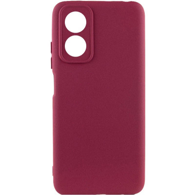 Накладка (з мікрофіброю) Silicone Cover Lakshmi Full Camera (A) для Oppo A17- марсала