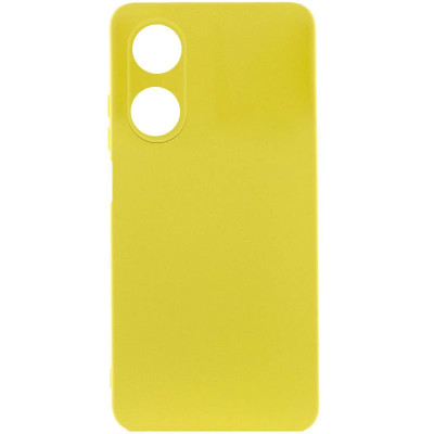 Накладка (з мікрофіброю) Silicone Cover Lakshmi Full Camera (A) для Oppo A38 / A18- жовтий