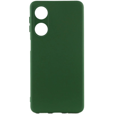Накладка (з мікрофіброю) Silicone Cover Lakshmi Full Camera (A) для Oppo A38 / A18- темно-зелений