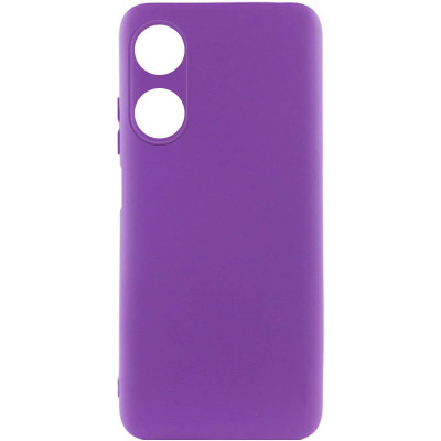 Накладка (з мікрофіброю) Silicone Cover Lakshmi Full Camera (A) для Oppo A38 / A18- фіолетовий