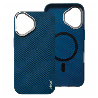 Накладка Piblue Magentic Magnetic (PL-99) Carbon nanofiber для iPhone 16- синій