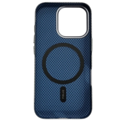 Накладка Piblue Magentic Magnetic (PL-99) Carbon nanofiber для iPhone 16 Pro- титановий сірий