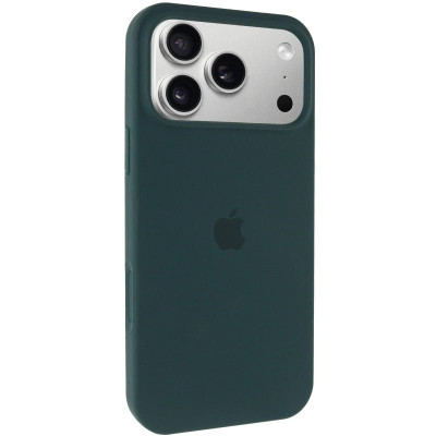 Накладка (з мікрофіброю) Silk with Magnetic для iPhone 17 Pro Max- темно-зелений