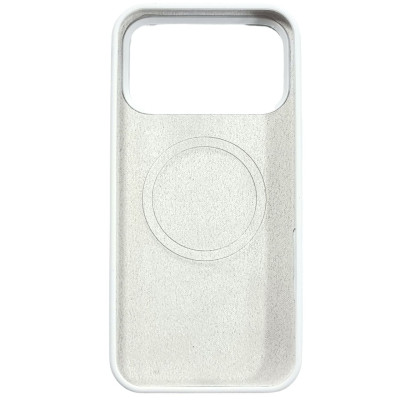 Накладка (з мікрофіброю) Silk with Magnetic для iPhone 17 Pro Max- білий