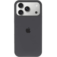 Накладка (з мікрофіброю) Silk with Magnetic для iPhone 17 Pro Max- темно-сірий