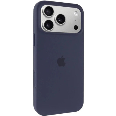Накладка (з мікрофіброю) Silk with Magnetic для iPhone 17 Pro Max- темно-синій