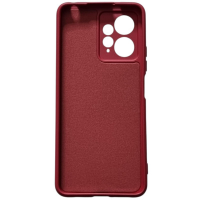 Накладка (з мікрофіброю) GETMAN Liquid Silk Full Camera для Xiaomi Redmi Note 12 4G- темно-червоний