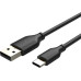 USB кабель Aspor A43 TPU Soft Touch Type-C (5А/1м)- чорний