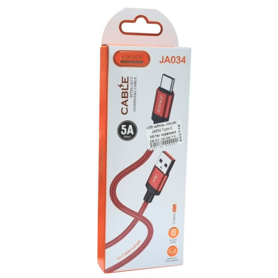 USB кабель Jokade JA034 QIANFAN Type-C 5A/1м- червоний