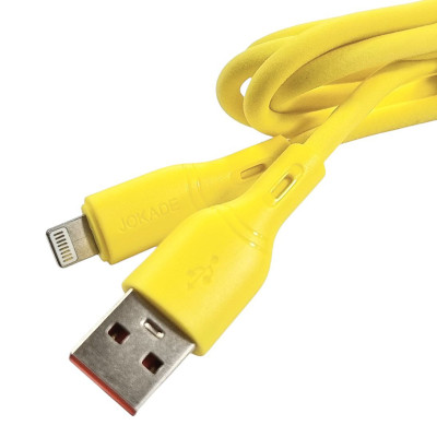 USB кабель Jokade JA035 JINKE series Sillicone (5A/1m) Lightning- жовтий