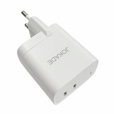 Мережевий зарядний пристрій Jokade JB084 WANGYUAN 30W (2USB-C)+ кабель Type-C to Type-C- білий