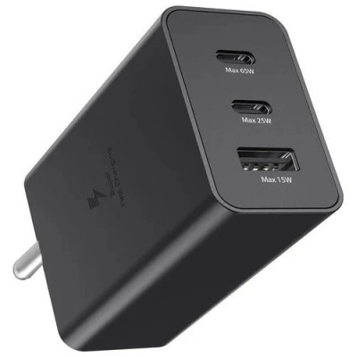 Мережевий зарядний пристрій Samsung Original 65W (2USB-C+USB-A) No Logo- чорний