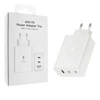 Мережевий зарядний пристрій Samsung Original 65W (2USB-C+USB-A) No Logo- білий