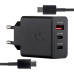 Мережевий зарядний пристрій Samsung Original 65W (2USB-C+USB-A) No Logo + кабель Type-C to Type-C- чорний