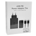 Мережевий зарядний пристрій Samsung Original 65W (2USB-C+USB-A) No Logo + кабель Type-C to Type-C- чорний