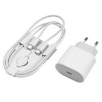 Мережевий зарядний пристрій 35W USB-C 1:1 original (16 Pro Max) + кабель Type-C to Type-C- білий Мережевий зарядний пристрій 35W USB-C 1:1 original (16 Pro Max) + кабель Type-C to Type-C- білий