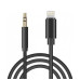 AUX кабель Lightning to 3.5mm (model-023) 1m (color pack)- чорний