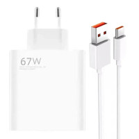 Мережевий зарядний пристрій Xiaomi Original 67W USB-A (No logo)+ кабель Type-C- білий Мережевий зарядний пристрій Xiaomi Original 67W USB-A (No logo)+ кабель Type-C- білий