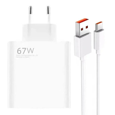 Мережевий зарядний пристрій Xiaomi Original 67W USB-A (No logo)+ кабель Type-C- білий Мережевий зарядний пристрій Xiaomi Original 67W USB-A (No logo)+ кабель Type-C- білий