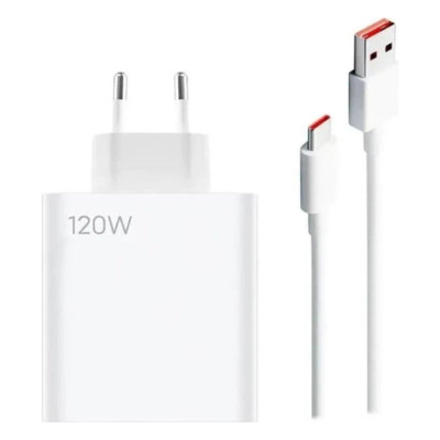 Мережевий зарядний пристрій Xiaomi Origina 120W USB-A (No logo)+ кабель Type-C- білий Мережевий зарядний пристрій Xiaomi Origina 120W USB-A (No logo)+ кабель Type-C- білий