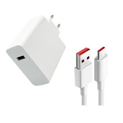 Мережевий зарядний пристрій Xiaomi Origina 120W USB-A (No logo)+ кабель Type-C- білий