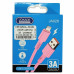 USB кабель Jokade JA028 Lightning Silicone 3A Fast charging- рожевий