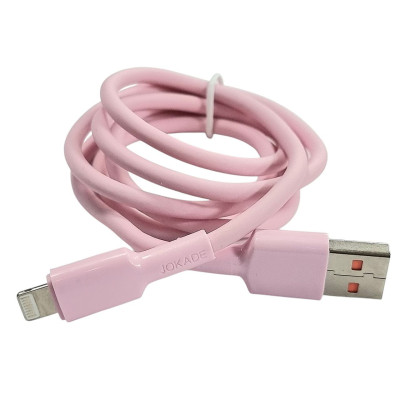USB кабель Jokade JA028 Lightning Silicone 3A Fast charging- рожевий