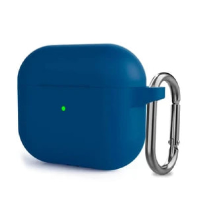 Чохол для AirPods Pro 2 / Pro з мікрофіброю та карабіном- морський синій