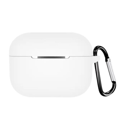 Чохол для AirPods Pro 2 / Pro з мікрофіброю та карабіном- білий