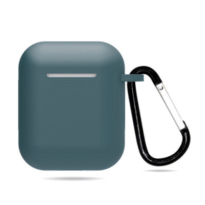 Чохол для AirPods 1/2 з мікрофіброю та карабіном- зелена трава
