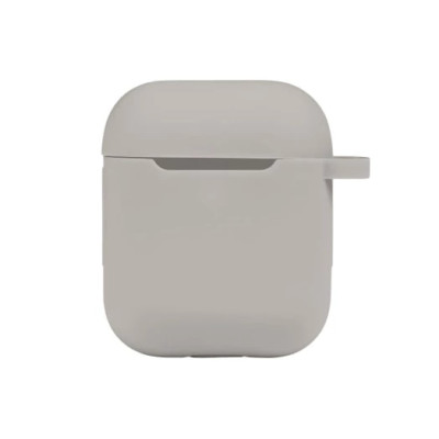 Чохол для AirPods 1/2 з мікрофіброю та карабіном- пастельно-рожевий