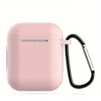 Чохол для AirPods 1/2 з мікрофіброю та карабіном- рожевий пісок Чохол для AirPods 1/2 з мікрофіброю та карабіном- рожевий пісок