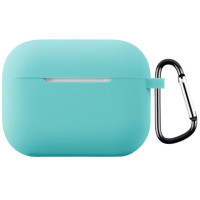 Чохол для AirPods 3 з мікрофіброю та карабіном- бірюзовий Чохол для AirPods 3 з мікрофіброю та карабіном- бірюзовий