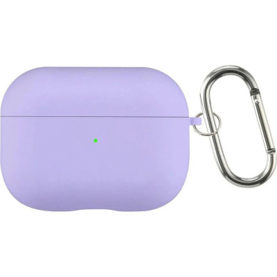 Чохол для AirPods 3 з мікрофіброю та карабіном- бузковий