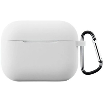 Чохол для AirPods 3 з мікрофіброю та карабіном- білий
