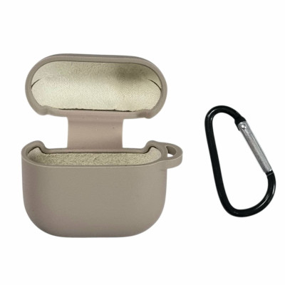 Чохол для AirPods 4 з мікрофіброю та карабіном- пастельно-рожевий