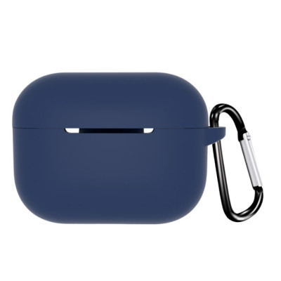 Чохол для AirPods Pro 3 з мікрофіброю та карабіном- темно-синій
