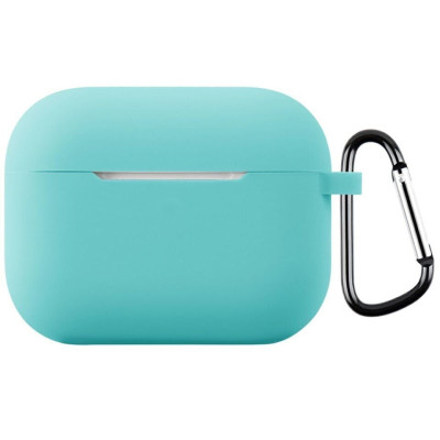Чохол для AirPods Pro 3 з мікрофіброю та карабіном- бірюзовий