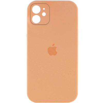 Накладка (з мікрофіброю) Silk Full Camera для iPhone 12- світло-помаранчевий