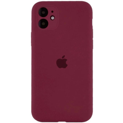 Накладка (з мікрофіброю) Silk Full Camera для iPhone 12- сливовий