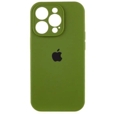 Накладка (з мікрофіброю) Silk Full Camera для iPhone 14 Pro Max- оливковий