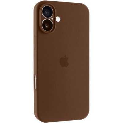 Накладка (з мікрофіброю) Silk Full Camera для iPhone 16- коричневий