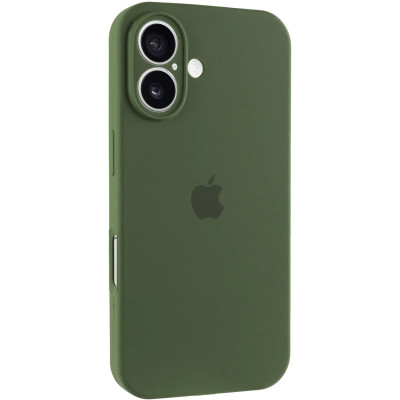 Накладка (з мікрофіброю) Silk Full Camera для iPhone 16- оливковий