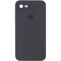 Накладка (з мікрофіброю) Silk Full Camera для iPhone 7 Plus / 8 Plus квадратні кути- темно-сірий